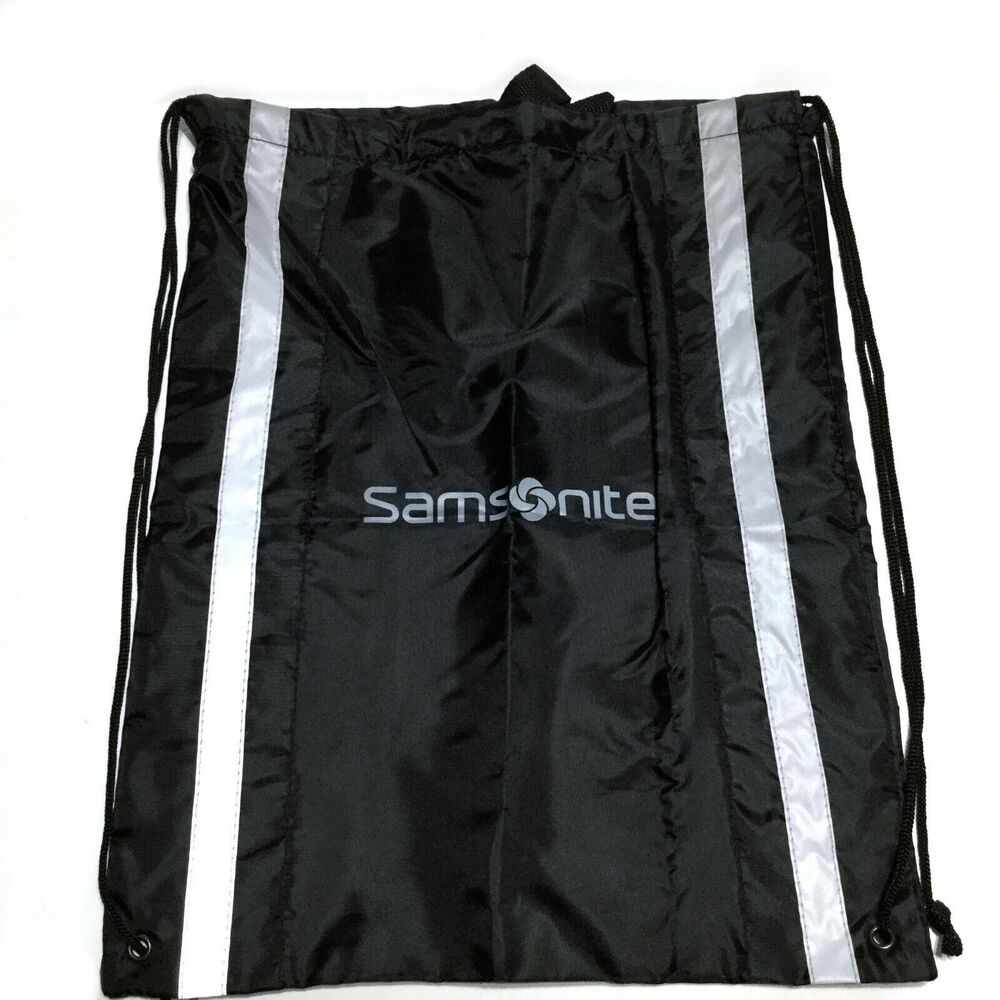 Samsonite Sackpack Gym Sports Bag Lightweight Drawstring Black Unisex 19 x 15in